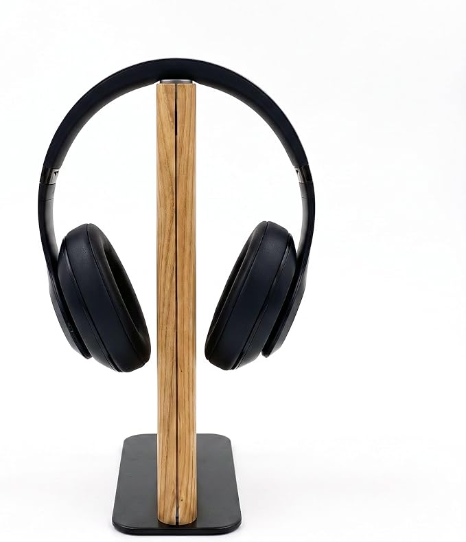 Headphone Stand Desk Cute, No Assembly, Light Brown | Weighted Base Headset Holder for AirPods Max Sony Bose Beats Sennheiser, Stable Gaming & Studio Earphone Rack, by HOMEOFFICEORGANIZER