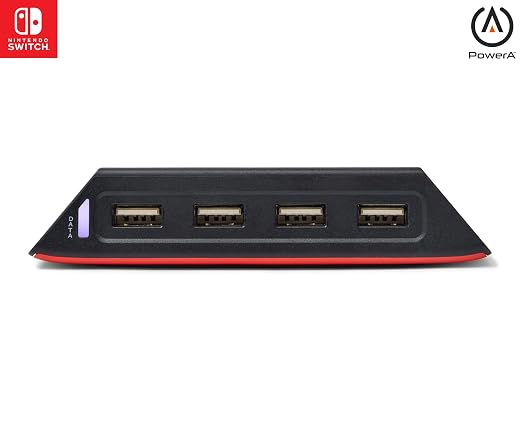 PowerA 4-Port Hi-Speed USB Hub for Nintendo Switch™, USB 2.0, 6 ft. USB Cable, Weighted Base, Officially Licensed by PowerA
