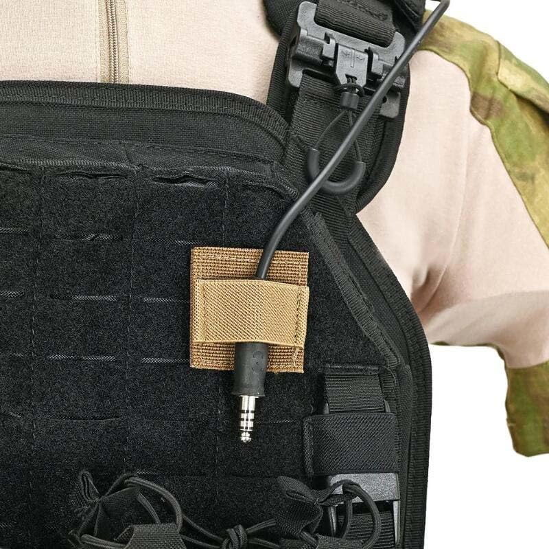 6 Packs Tactical Headphone Cable Storage Board Fastening Cable Ties Strap for Helmet Headset Walkie-Talkie Wire Hook and Loop Sticker(Black,Gren,Tan) - Image 6