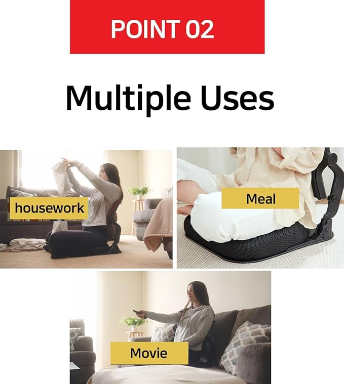 Patented Floor Chair with Back Support - Foldable Orthopedic Floor Chair for Adults/Children - Japanese Legless Seat for Meditation, TV, Pelvic Adjustment - Recliner with Back Support (Wine) - Image 5