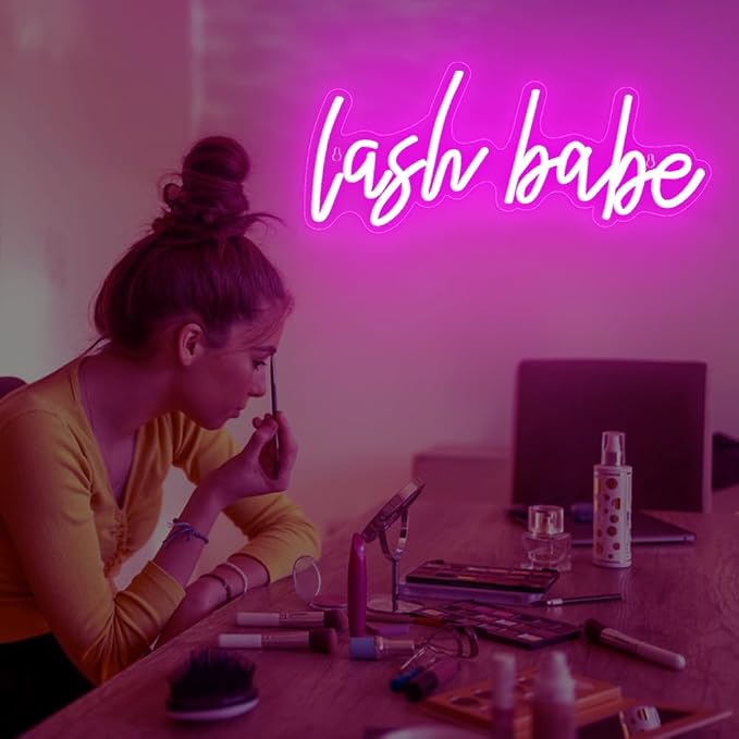 Lash Babe Neon Sign for Wall Decor, Beautiful Pink Lashes Baby Neon Sign for Lash Room Decor, LED Light Sign for Lash Salon, Beauty Room, Nails Hair Bar, Gift for Girls - Image 4