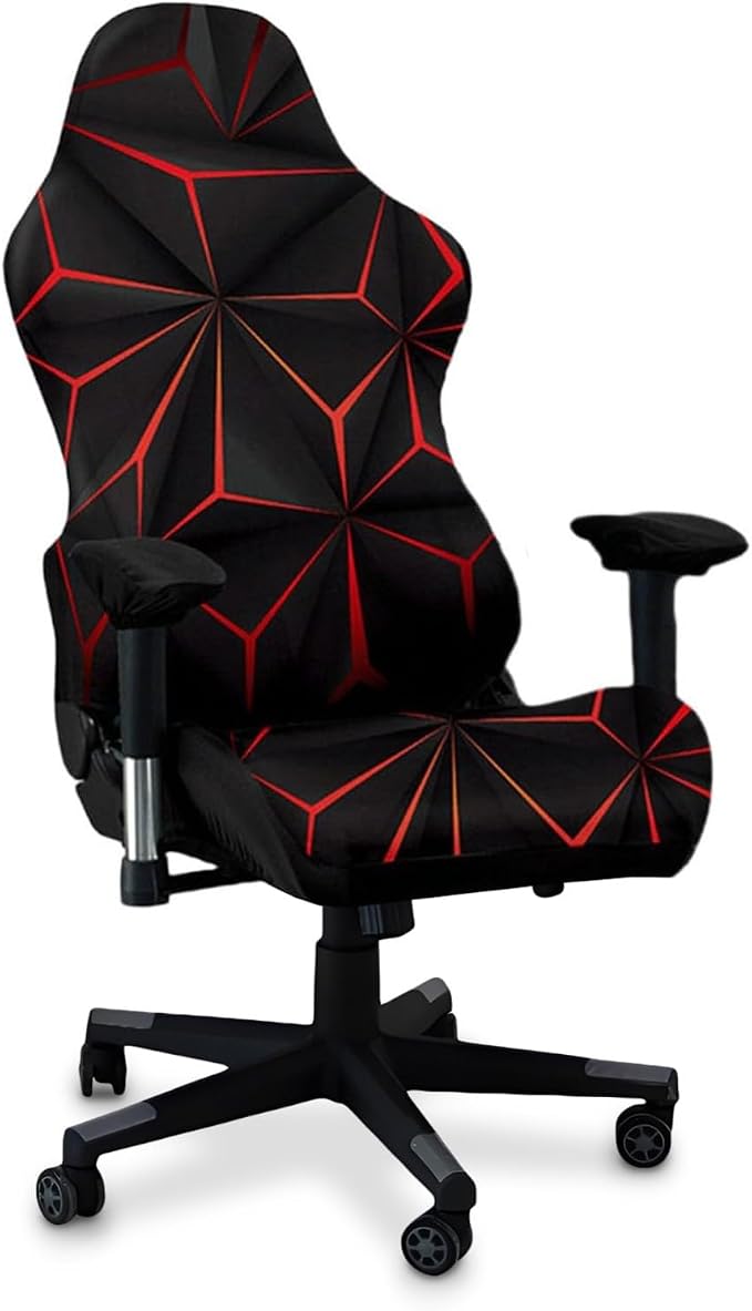 Gaming Chair Covers, 3D Printing Stretch Fit Scratch Resistant | Easy to install, Soft Breathable, Cat Scratch Proof, Washable Gaming Chair Seat Cover with Armrest Cover (No Chairs)(B) by Unknown
