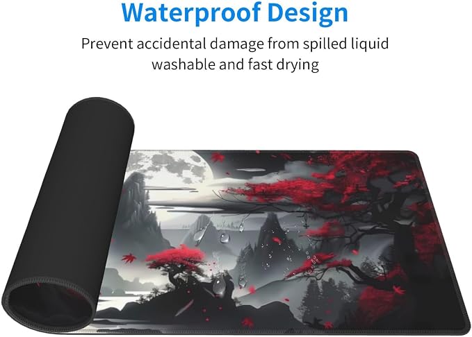Gaming Mouse Pad Desk Pad,Extended Big Mouse Pad,31.5x11.8 Inch Long Computer Keyboard Mouse Mat Mousepad with 3mm Non-Slip Base and Stitched Edge for Gaming and Office… (Dark Canyon) - Image 3