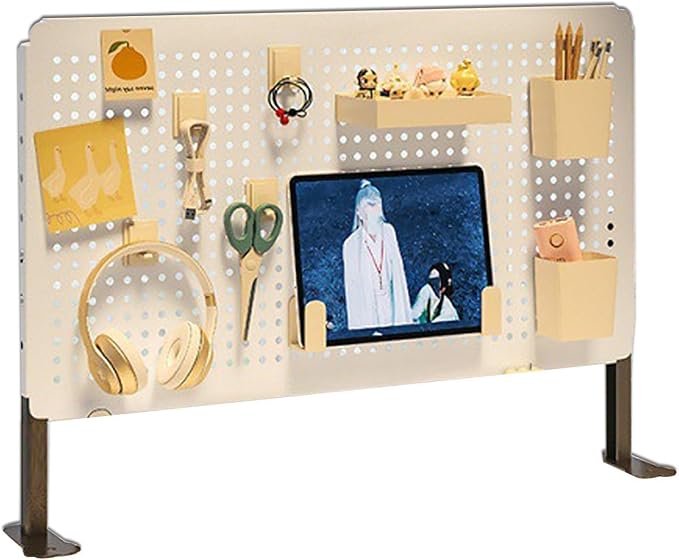 Desk Extender Steel Desktop Organizer, Desk Pegboard for Office Gaming Home, Gaming Pegboard,Pegboard for Desk,Work Desk Organizer, Standing Desk Accessories, No-Drill,C,40*60cm/16*24in by Unknown