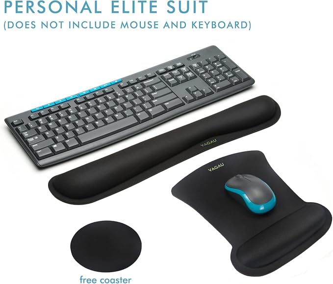 VAGAU Premium Keyboard Wrist Rest and Mouse Pad Wrist Support | Ergonomic Memory Foam Set for Office, Laptop, Mac, Computer and Gaming, Comfortable Typing &Wrist Pain Relief - Image 6