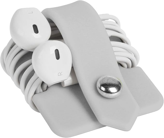 Cord Organizer Earbuds Holder Earphone Wrap Earphones Organizer Headset Headphone Earphone Wrap Winder Cord Manager Cable Winder Gray - Image 7