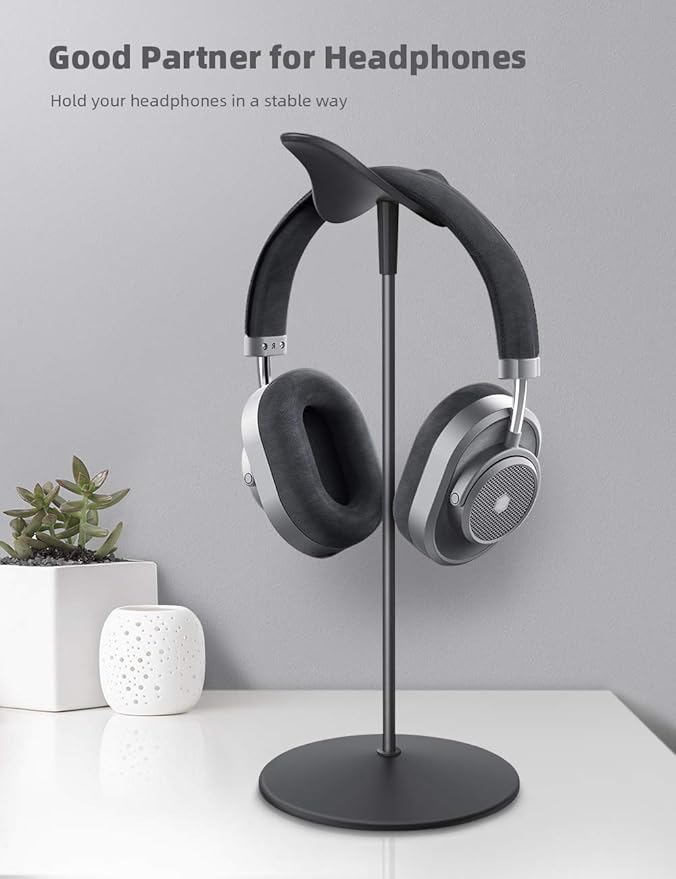 Lamicall Headphone Stand Desktop Headset Holder, Elegant Earphone Stand | Unique Appearance Design, Ultra Sturdy, Multi-Scenario Use for All Headset like Airpods Max, HyperX, Beats, Senn heiser - Image 2
