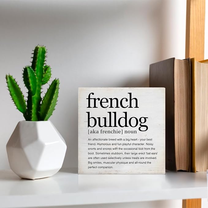 French Bulldog Gifts for Women Men French Bulldog Definition Wooden Decor - Image 6