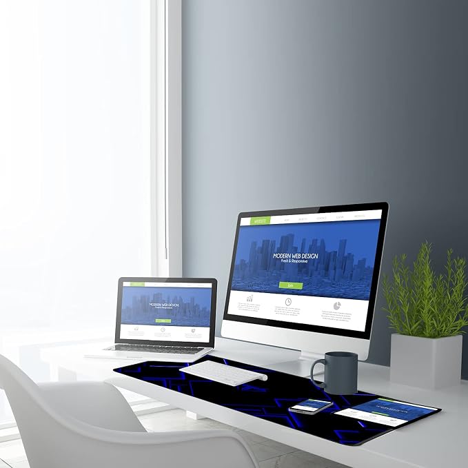 TEDNETGO Large Extended Gaming Mouse Pad, Long Mouse Pads, Extra Large Big Mouse Pad with Stitched Edge, XXL Non-Slip Computer Computer Keyboard Mat for Gamer/Desktop/Office/Home,Blue - Image 6