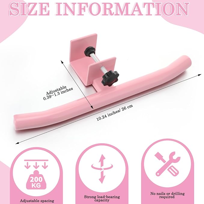 Geelin Bag Hook for Desk Table Heavy-Duty Backpack Hanger Clamp On Purse Holder Adjustable Under Desk Bag Hook for Headphones Handbag Hanger for Classroom Dorm Back to School(Pink) - Image 2