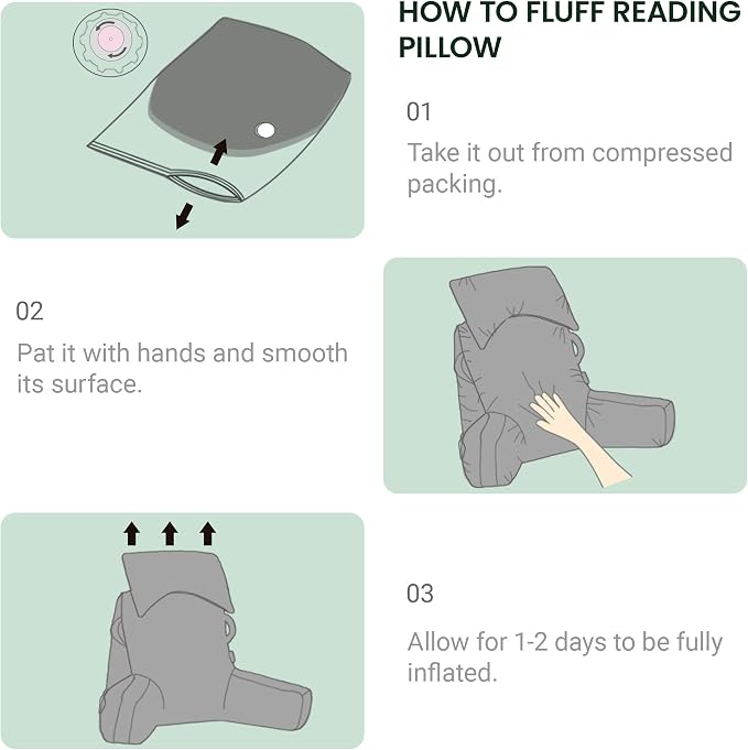Reading Pillow for Bed,Back Pillow for Bed Sitting Up,Lumbar Support Pillow - Image 8