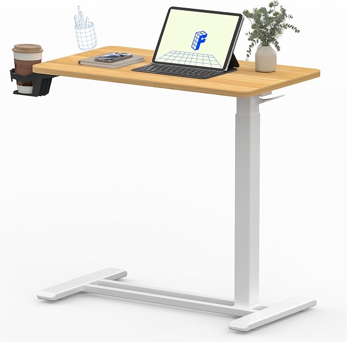 FLEXISPOT 28" Mobile Standing Desk Pneumatic Lift Computer Workstations by Unknown