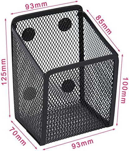 Large Magnetic Pen Holder, Magnetic Basket 4 Strong Magnet Pencil Holders Locker Accessories for Refrigerator Whiteboard Black(3.7x2.7x5 In) - Image 5