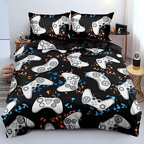 Gamer Bedding Set for Boys, Twin Size Gaming Duvet Cover Set, Boys Video Games Comforter Cover, Bedroom Decor by Holiyjog