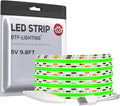 BTF-LIGHTING 5V USB COB LED Strip Lights 9.8FT Green Color for TV by BTF-LIGHTING