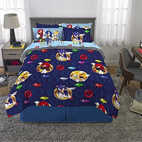 Franco Sonic The Hedgehog Anime Kids Bedding Super Soft Comforter and Sheet Set with Sham, 7 Piece Queen Size, (Official Licensed Product) - Image 4