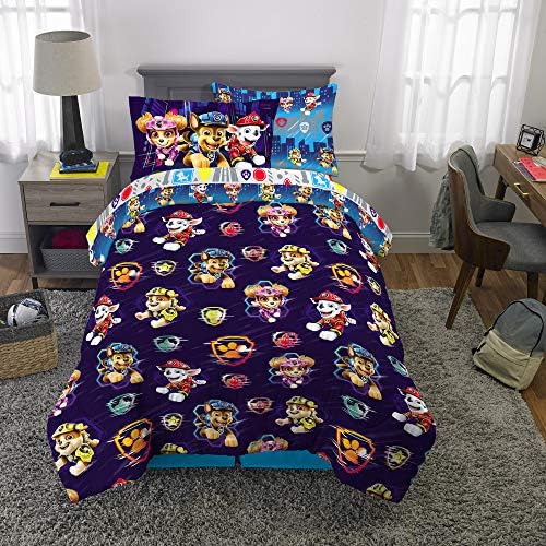 Franco Kids Bedding Super Soft Comforter and Sheet Set with Sham, 5 Piece Twin Size, Paw Patrol Movie - Image 5