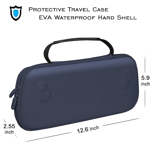 ADVcer Rog Ally X Handheld Case, EVA Waterproof Hard Shell Protective Travel Case with Internal Collapsible Game Console Stand, Velvet Soft Lining, Double Zipper, Carrying Handle for Rog Ally X (Blue) - Image 6