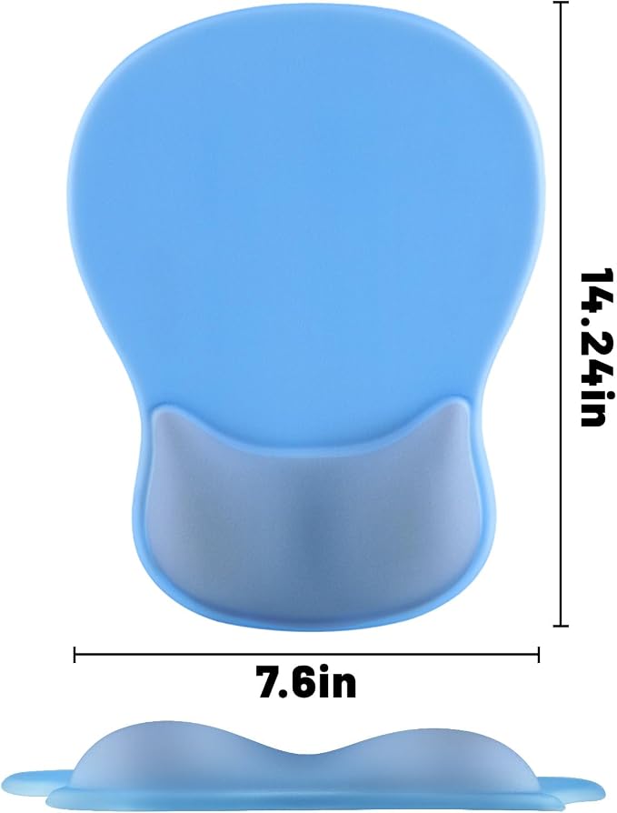Ergonomic Mouse Pad with Wrist Rest - Gel Wrist Support Mousepad with Non-Slip PU Base for Computer, Laptop, Office & Home - Image 6