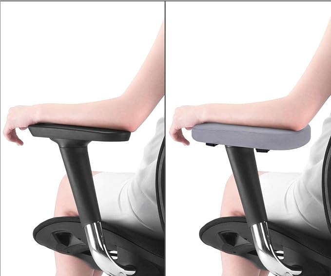 MOSISO Chair Armrest Pads, Home/Office Chair Arm Rest Covers, Gray | 2 Pack Memory Foam Comfy Computer Gaming Elbow Cushion, Removable Washable Elbow, Support Forearm Pressure Relief - Image 4
