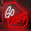 Go Dawgs Neon Sign, Red and White Georgia State Map Shaped LED Light Up Sign for Wall Decor, College Football Game Day Neon Light for Man Cave Sports Bar Room, Fans Spirit Gifts with Switch by AcrossoceLEDNeonSign