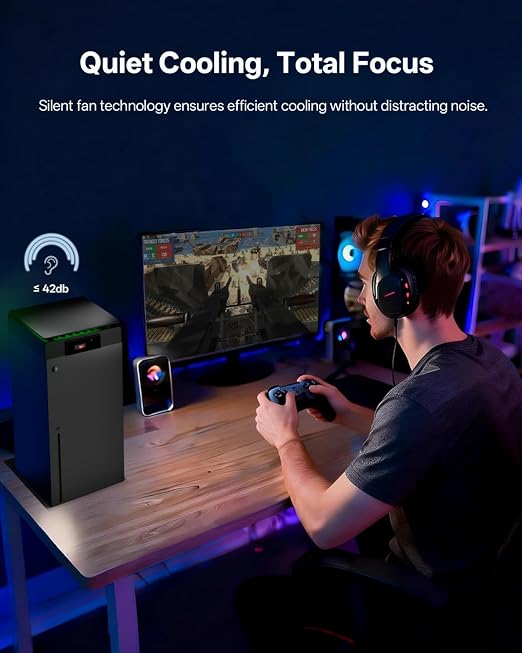 DEPGI Cooling Fan for Xbox Series x, Featuring Automatic Fan Speed Adjustment Based on Temperature, LED Display Screen, Low Noise, Easy Installation, 3 speeds, with RGB LED - Image 6