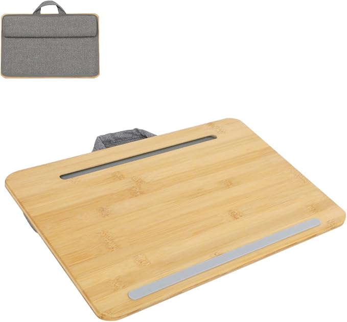 SUMISKY Portable Laptop Desk with Cushion and Phone Holder Bamboo Laptop Stand for Sofa Fits Up to 14 Inches by SUMISKY