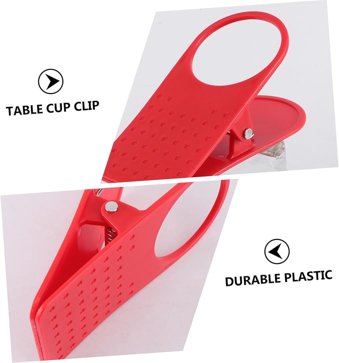 STOBAZA 3pcs Plastic Clip Table Cup Holder Clamp Random Drink Holder for Office Home Restaurant Fits Standard Cups and Cans - Image 5