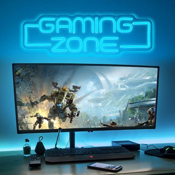 Gaming Zone Neon Sign,Game Zone Neon Sign for Teens Gamer Room Decor，Gaming Light Neon Sign for Gaming Wall Decor，Led Neon Gaming Sign for Gamer Gifts Boys - Image 7
