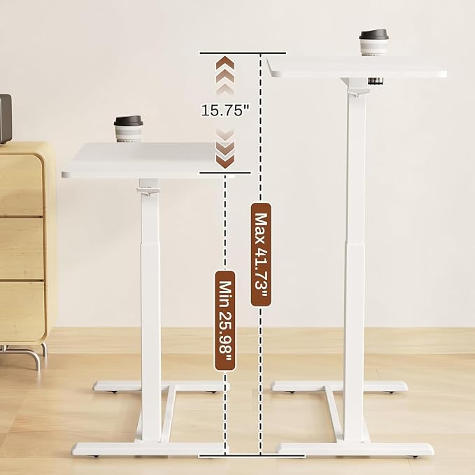 FLEXISPOT 28" Mobile Standing Desk Pneumatic Lift Computer Workstations - Image 4