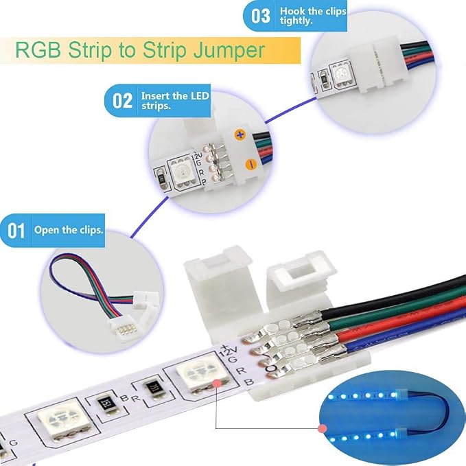 4 Pin LED Strip Connector Kit for10mm Wide LED Light Strip - Image 5