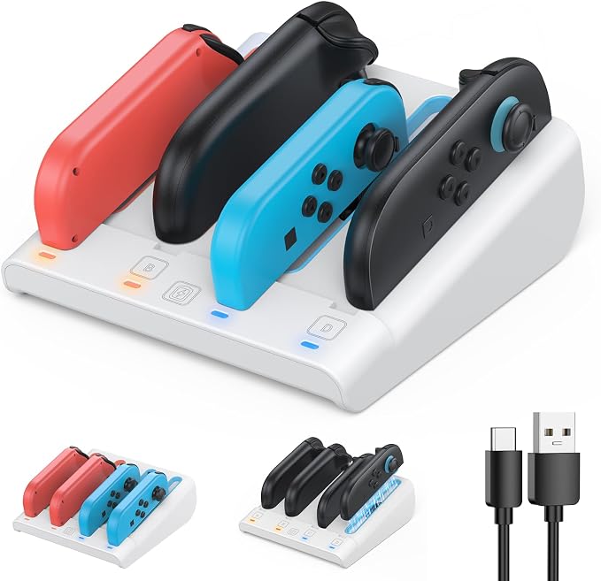 FASTSNAIL Switch Controller Charger for Nintendo Switch 2/1/OLED for JoyCon by FASTSNAIL