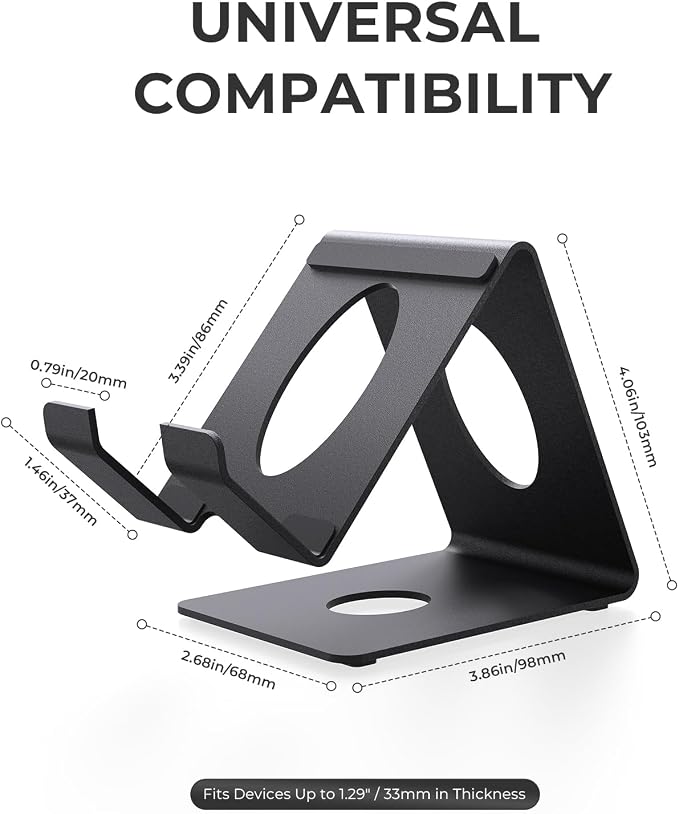 Desktop Stand Base for ROG Xbox Ally/ROG Xbox Ally X/Switch 2/for Steam Deck/Legion Go, Metal Tablet Bracket Non-Slip Holder Desk Storage Rack Support (Black) - Image 9