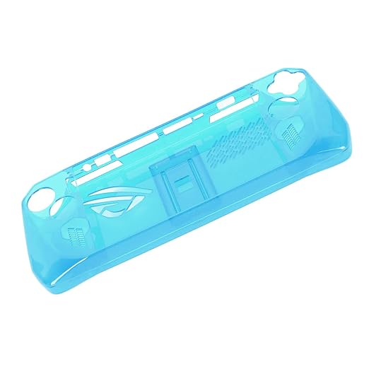 Clear Shockproof TPU Protective Case for ROG Ally Handheld 2023, Transparent Game Console Cover with Foldable Stand and Non - Slip Grip for Gaming Comfort (Transparent Blue) - Image 5