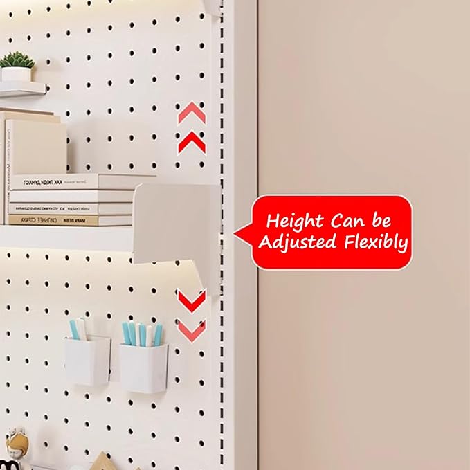 Standing Pegboard Peg Board Display Stand Gaming Desk Organizer, Desktop Organizer Shelf, Desk Hutch with Pegboard Hook, for Office Home Bedroom Dormitory(Black,100 * 95cm) - Image 6