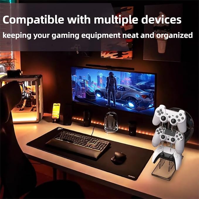 Controller Stand 3 Tiers , Universal Controller Holder Headphone Stand, Headset Holder, Acrylic Controller Display Stand Compatible with Xbox, PS5, PS4, NS - Ideal Desk Mount for Gamers,Transparent - Image 6