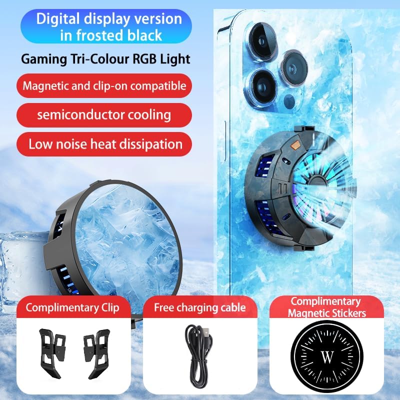 2-in-1 Magnetic & Clip-On Phone Cooler – Semiconductor-Powered Gaming Cell Phone Cooling Fan Radiator for iPhone/Android/iPad/Tablet – Ideal for Gaming, Video Calls, Live Broadcasting, and Vlog - Image 2