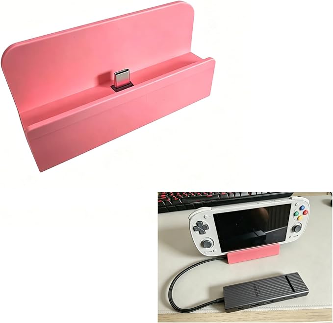 Handheld Dock Compatible with Retroid Pocket 5, USB-C Charging Stand with 6 Colors PLA Material, Compact Desktop Charging Station for Gaming (Orange) - Image 2