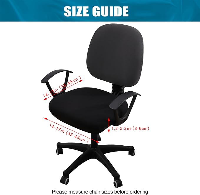 Smiry Stretch Printed Office Computer Desk Chair Seat Covers | Stretch Fit, Soft Fabric Universal Rotating Chair Cover, Washable Removable, Anti-Dust Seat Cushion Protector - Image 4