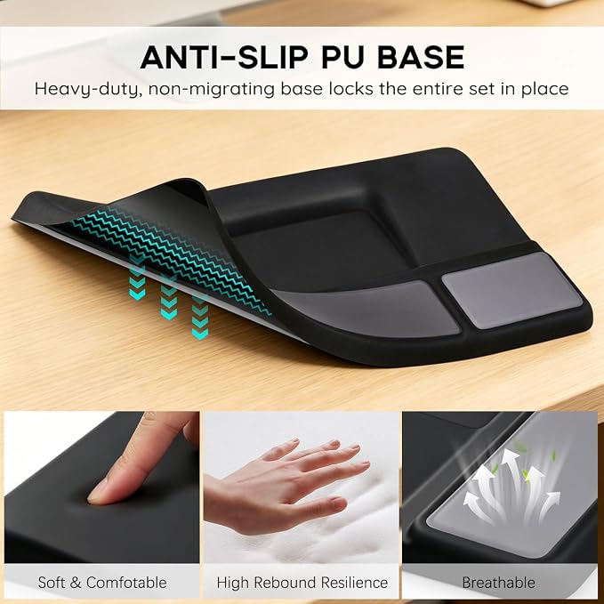 JIKIOU Keyboard Stand and Mouse Pad Set with Wrist Rest - Image 5