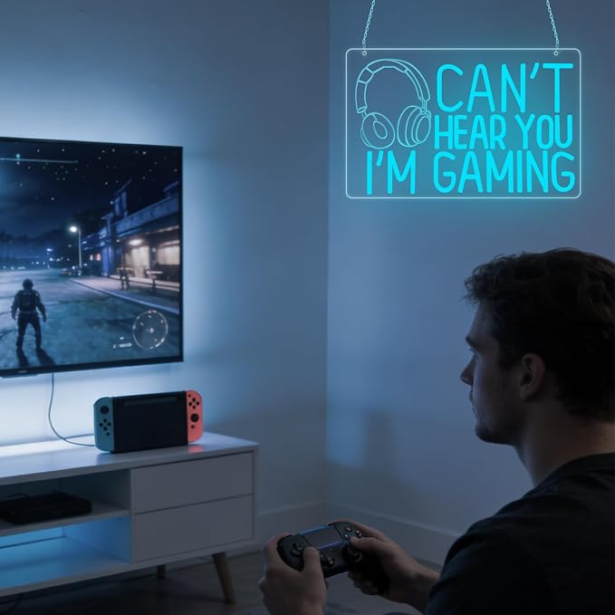 Gaming Neon Sign,Can't Hear You I'm Gaming Neon Signs for Game Room Decor,Led Headset Gamer Neon Sign for Gaming Wall Decor,Teenage Boys Gifts,Gamer Gifts - Image 8