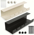 Under Desk Cable Management Tray No Drill, Cord Organizer for Desk, Wire Organizer, Cable Tray for Home Office Standing Desk, Wire Managment, Cord Hider, Set of 2 pcs (1 Black & 1 White) by Unknown