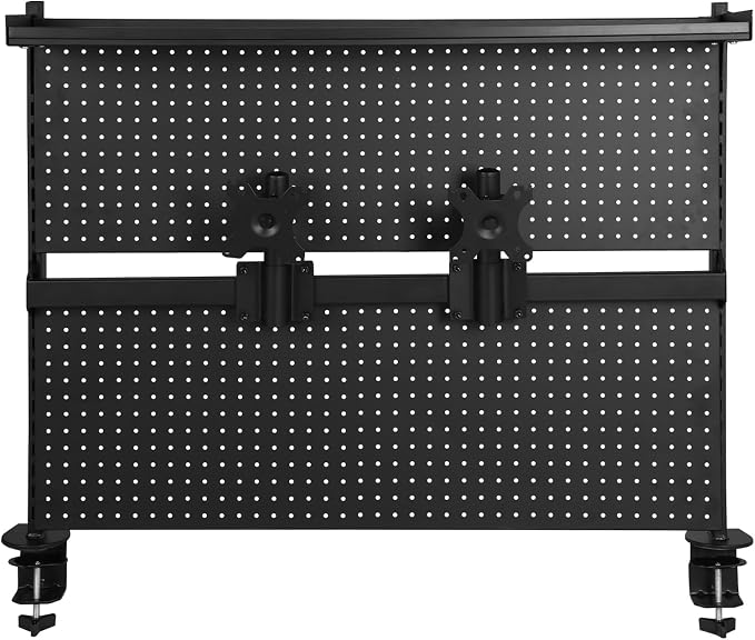 Steel Pegboard with Monitor Stands 51x34 Inch for Home Office Dorm Gaming | Effortless installation ergonomic monitor mount customizable organization durable metal design workspace storage for home - Image 8