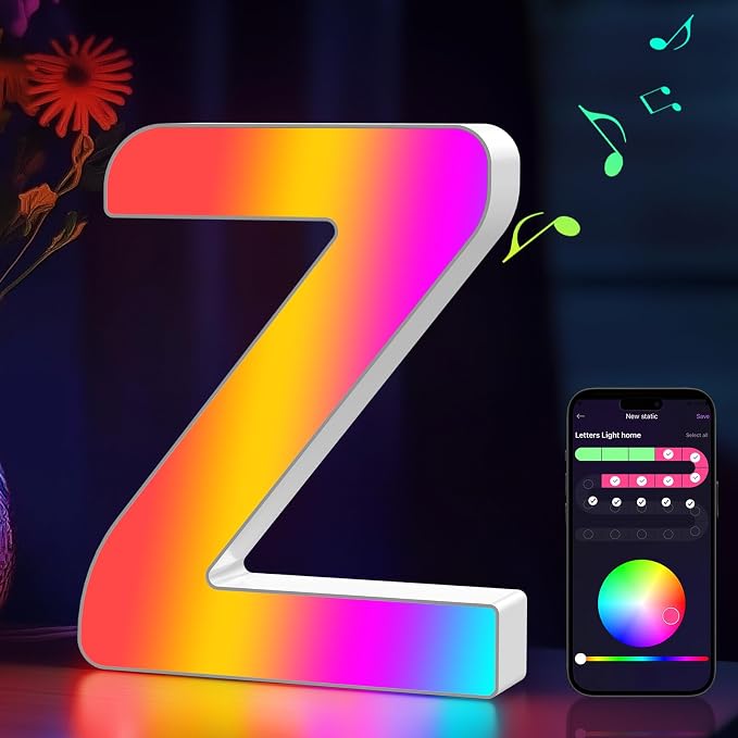 Light Up Letters Marquee Letter LED Lights Music Sync RGB Color Changing by MeRGB