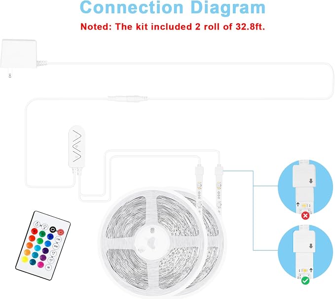 Tatazone RGBWW Bluetooth LED Strip Lights, 65.6ft Tunable White 3000K to 6500K+RGB Led Light Strips, Music Sync Color Changing Indoor LED Rope Lights for Cabinet, Bedroom,2 Roll of 32.8ft - Image 6