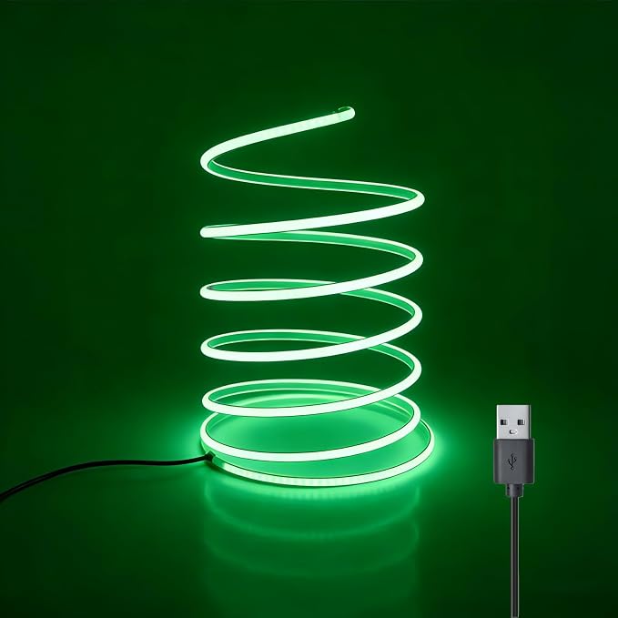 Ultra-Narrow 3mm USB COB LED Strip Lights Self-Adhesive, for Kitchen Cabinets, Bedroom, Gaming Desk (Green, 3ft) - Image 7