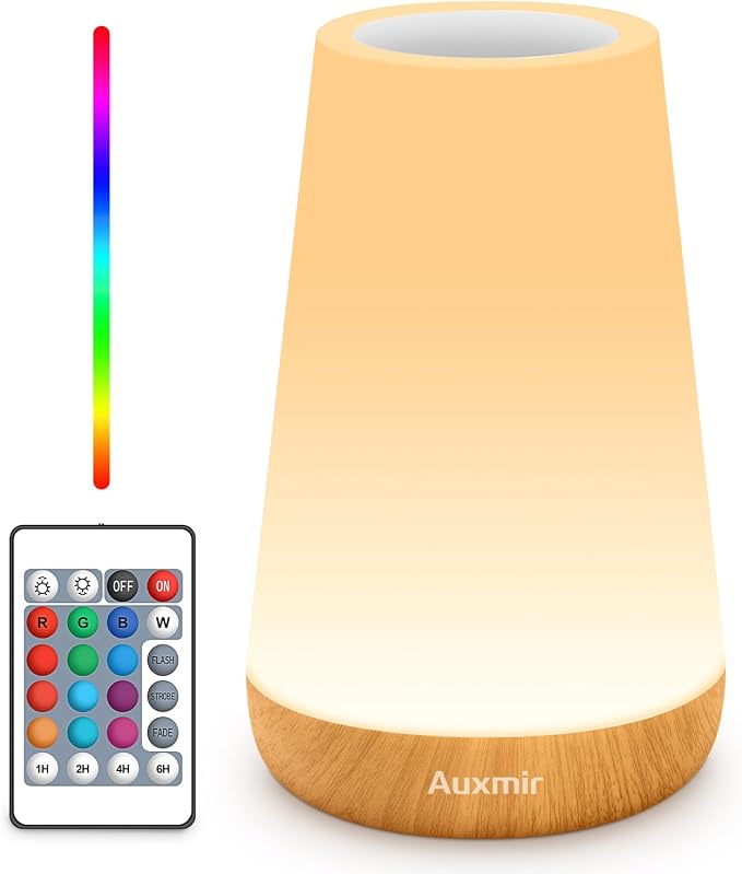 Auxmir Rechargeable Night Light, 13-Color Remote Control Lamp, Light Brown by Auxmir