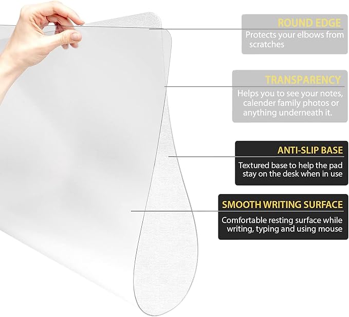 Gel Cloud Keyboard and Mouse Wrist Rest Set Cloud Silicone Clear Mouse Pad with Wrist Rest Extended Frosted Desk Mat Pad Acrylic Coaster Ergonomic Cute Wrist Pad for Computer Keyboard and Mouse 4PCS - Image 3