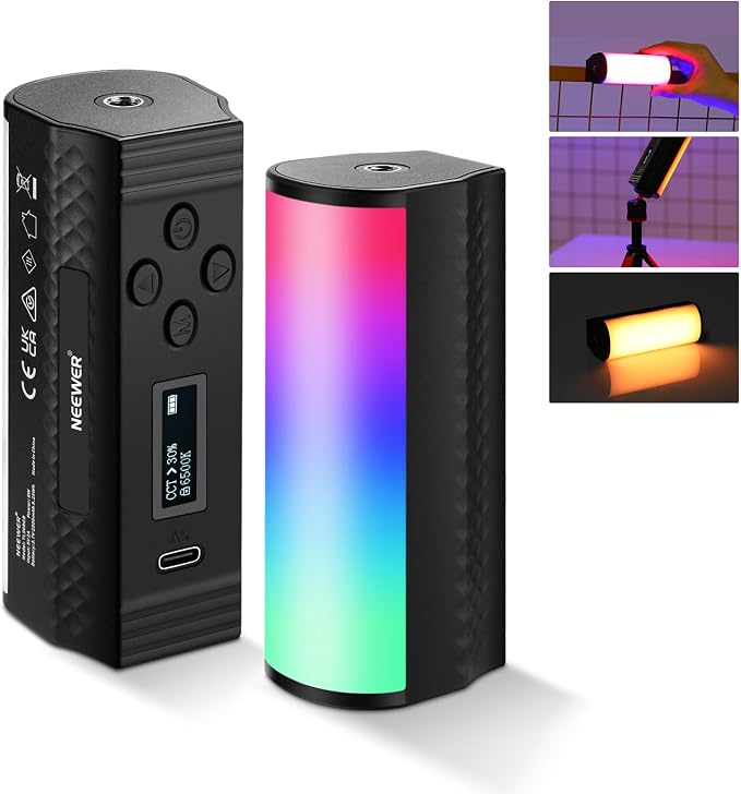 NEEWER Basic Magnetic Handheld Light Wand, 360° Full RGB Mini LED Video Light Stick, 2500mAh Battery, 2500-8500K Dimmable Camera Tube Light for Studio Photography TikTok YouTube Vlog, TL96RGB by Neewer