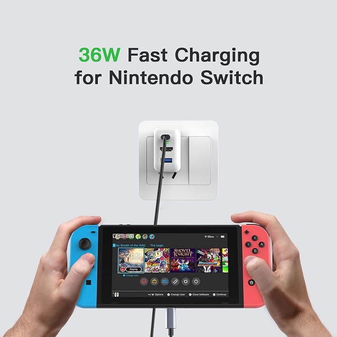 Switch Dock Charger for Nintendo Switch, Mirabox 36W Portable TV Docking Station with 4K@60Hz HDMI/USB2.0/PD USB-C Fast Charging Ports, Full-Featured USB-C Cable Included - Image 8
